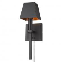  5905-1W BLK-BLK - Messina 1 Light Wall Sconce